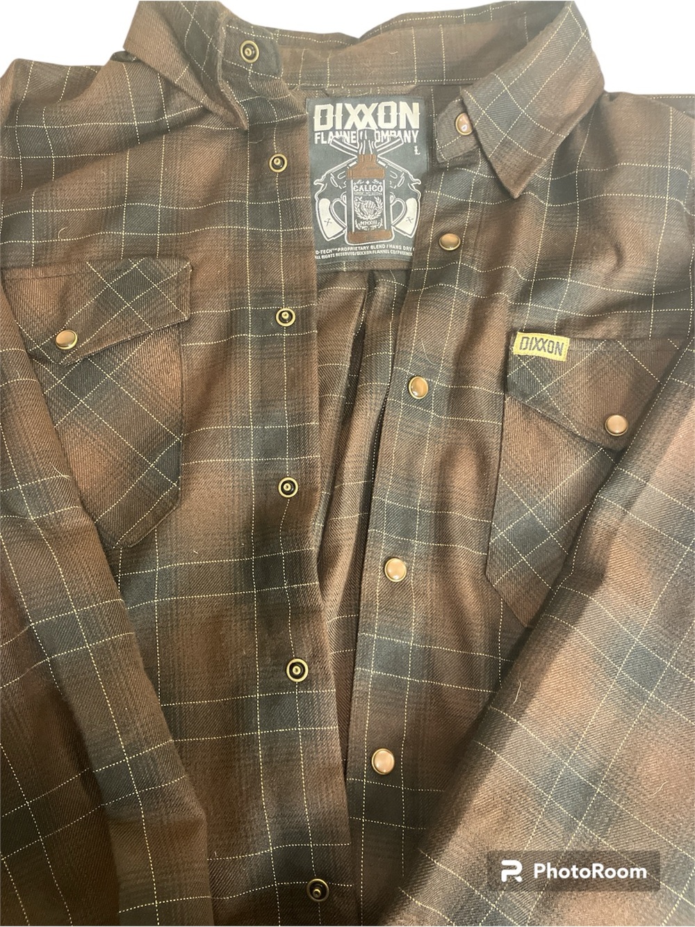 DIXXON Brown and Black Plaid Snap-Front Shirt